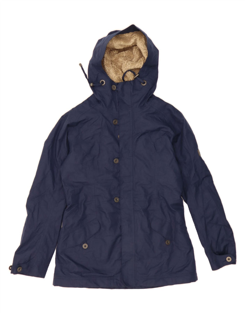 BERGHAUS Womens Hooded Windbreaker Jacket UK 14 Large Navy Blue Polyester Vintage Berghaus and Second-Hand Berghaus from Messina Hembry 