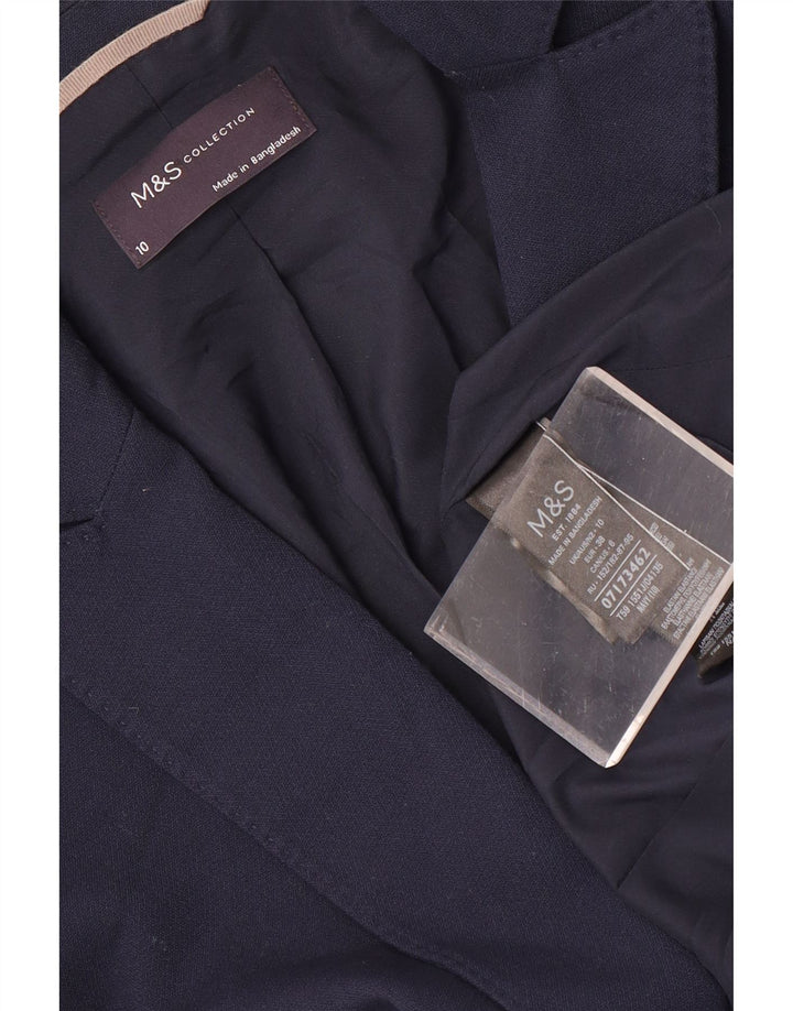 Marks & Spencer Womens 1 Button Blazer Jacket UK 10 Small Navy Blue