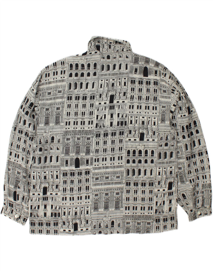 I BLUES Womens Graphic Shirt Blouse IT 46 Large Black Silk