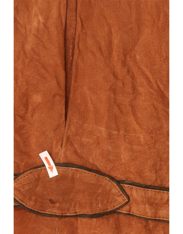 Vintage Mens Suede Jacket IT 56 3XL Brown Leather
