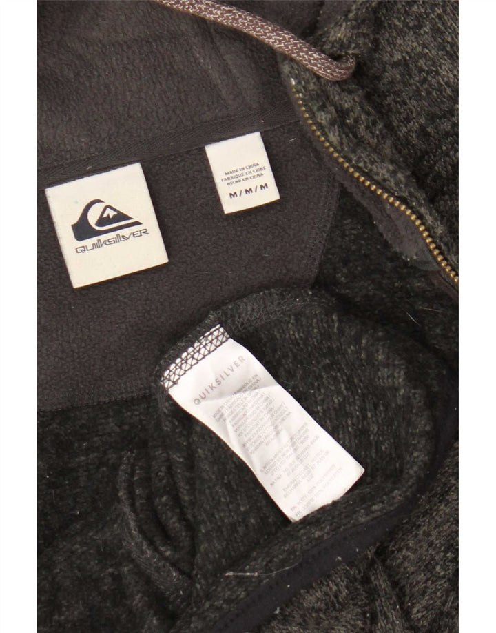 Quiksilver Mens Zip Hoodie Sweater Medium Grey Flecked Polyester