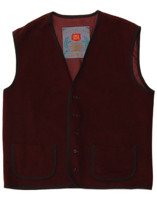 Globe Trotter Mens Gilet UK 40 Large Burgundy Acrylic