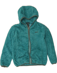 EDDIE BAUER Girls Hooded Fleece Jacket 8-9 Years  Blue