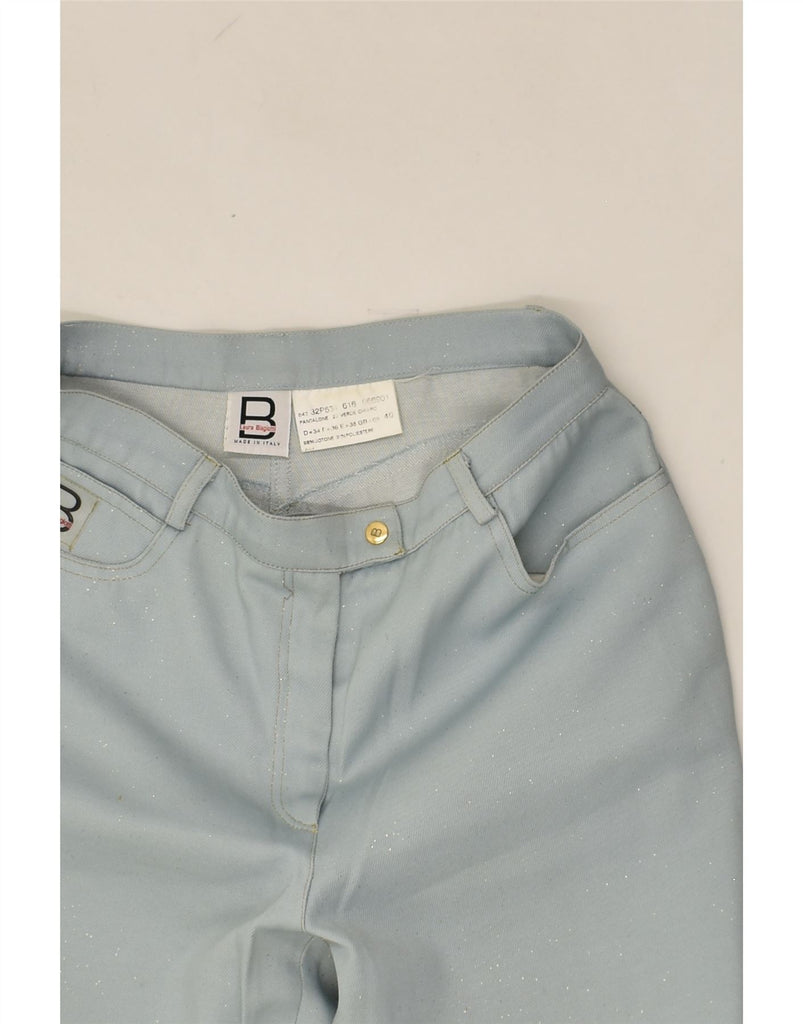 LAURA BIAGIOTTI Womens Straight Capri Trousers UK 8 Small W26 L20 Blue | Vintage Laura Biagiotti | Thrift | Second-Hand Laura Biagiotti | Used Clothing | Messina Hembry 