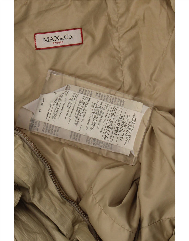 Max & Co. Womens Padded Jacket UK 8 Small Beige Polyester