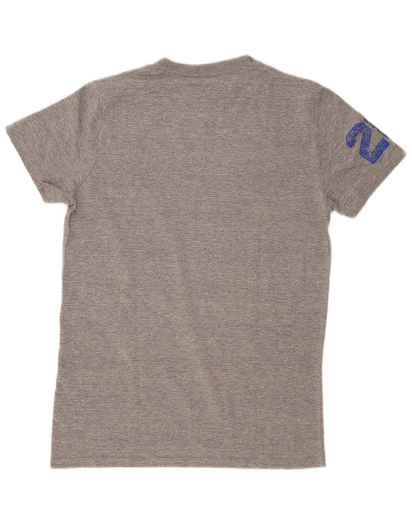 Superdry Mens Graphic T-Shirt Top Medium Grey Flecked Cotton