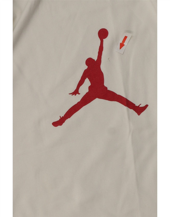 Jordan Mens Standard Fit Graphic T-Shirt Top Small White Cotton