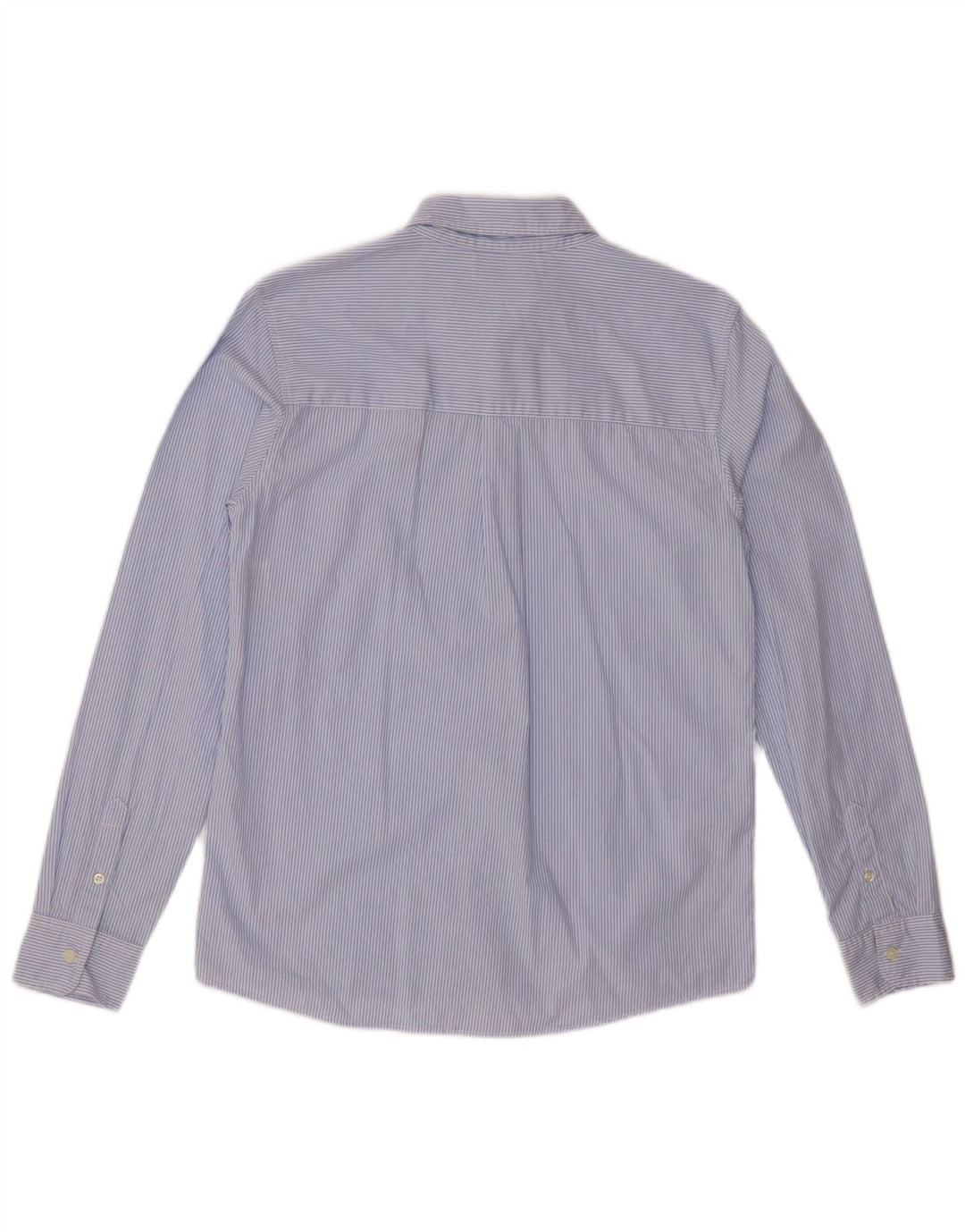 BENETTON Boys Shirt 13-14 Years 3XL Blue Pinstripe Cotton