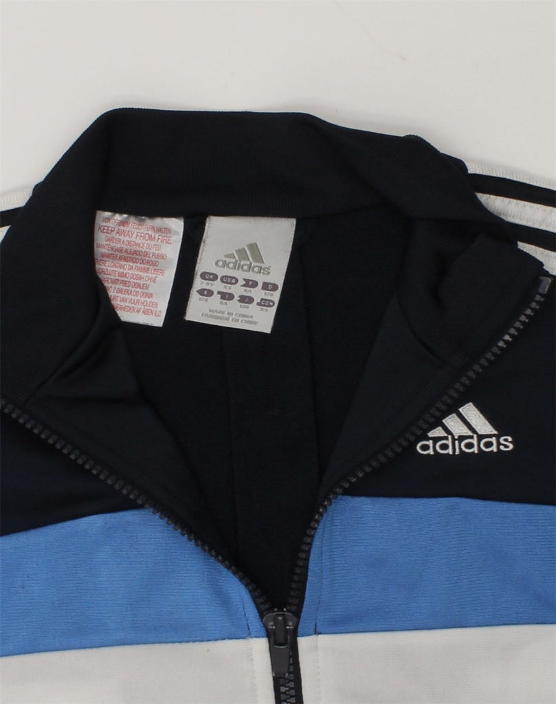 ADIDAS Boys Tracksuit Top Jacket 7-8 Years Navy Blue Polyester | Vintage Adidas | Thrift | Second-Hand Adidas | Used Clothing | Messina Hembry 