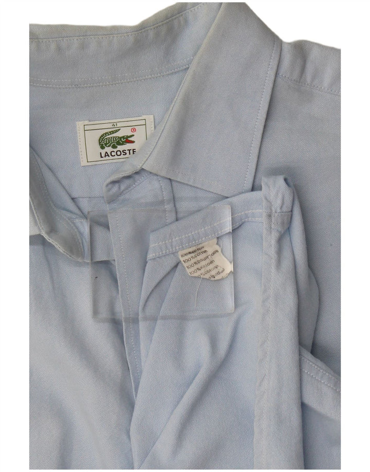 Lacoste Mens Shirt Size 41 Large Blue Cotton