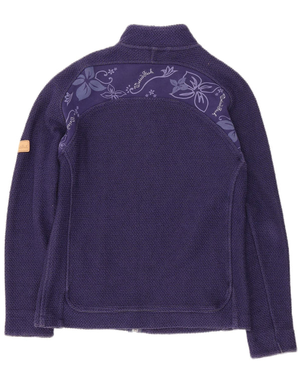 Weird Fish Womens Tracksuit Top Jacket UK 14 Large Blue Floral Sports