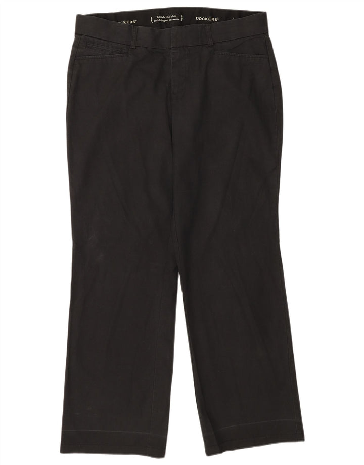 DOCKERS Womens Straight Casual Trousers W36 L30 Black
