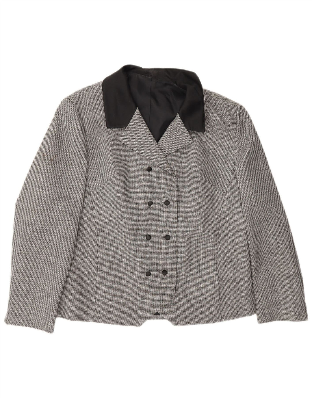 Erle ZF Womens Double Breasted Blazer Jacket UK 16 Large Grey Houndstooth