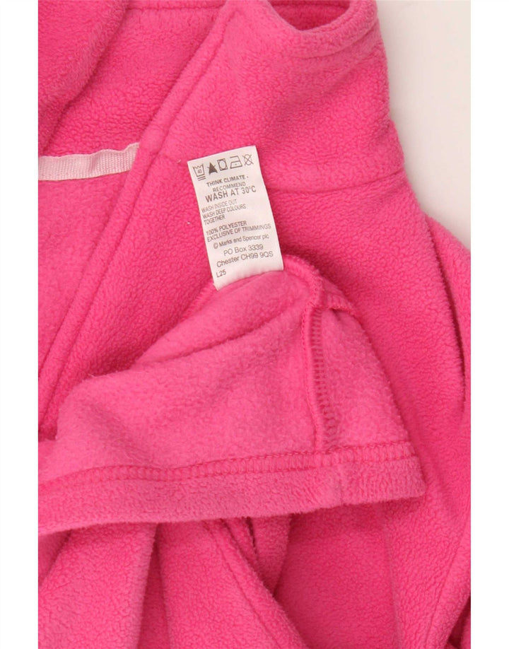 Marks & Spencer Womens Fleece Jacket UK 16 Large Pink Polyester
