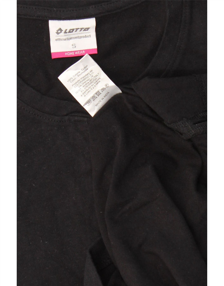 Lotto Womens Top Long Sleeve UK 10 Small Black Cotton