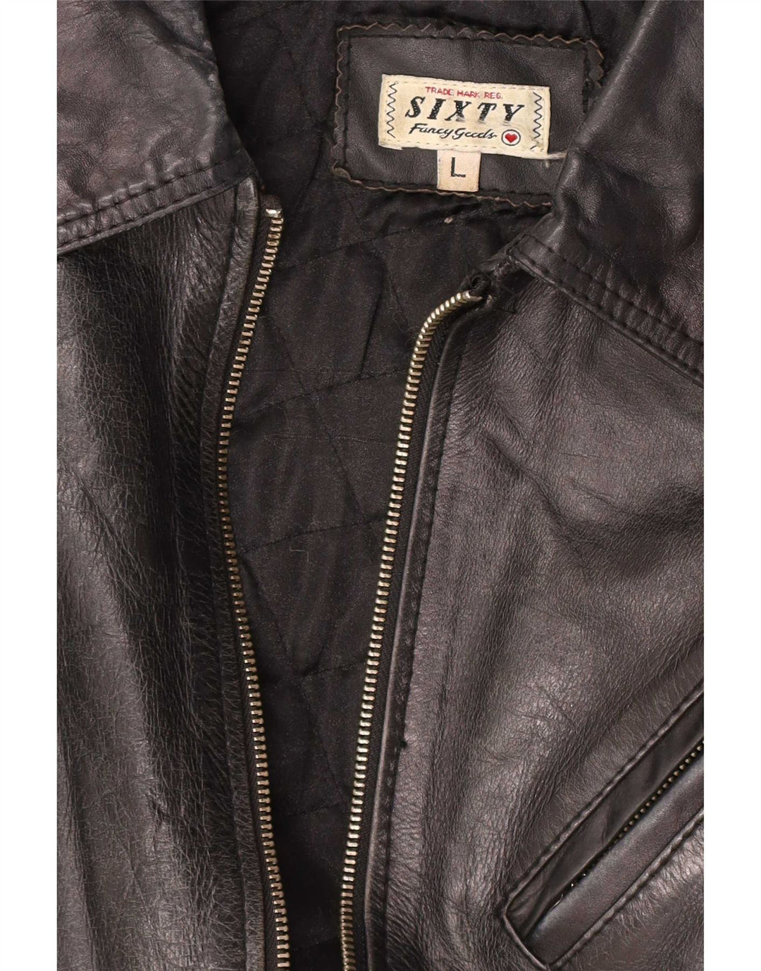 Sixty Womens Leather Jacket UK 14 Large Black