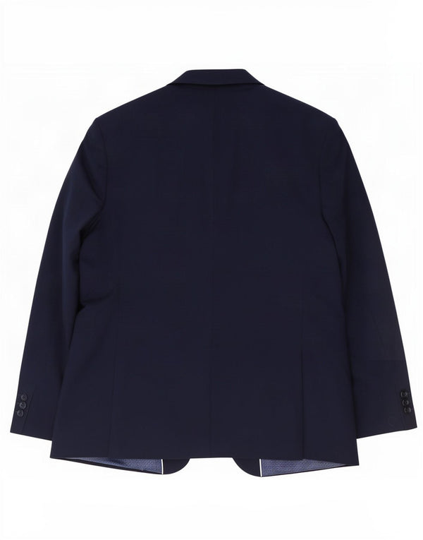 Marks & Spencer Mens Long 2 Button Blazer Jacket UK 48 4XL Navy Blue Wool