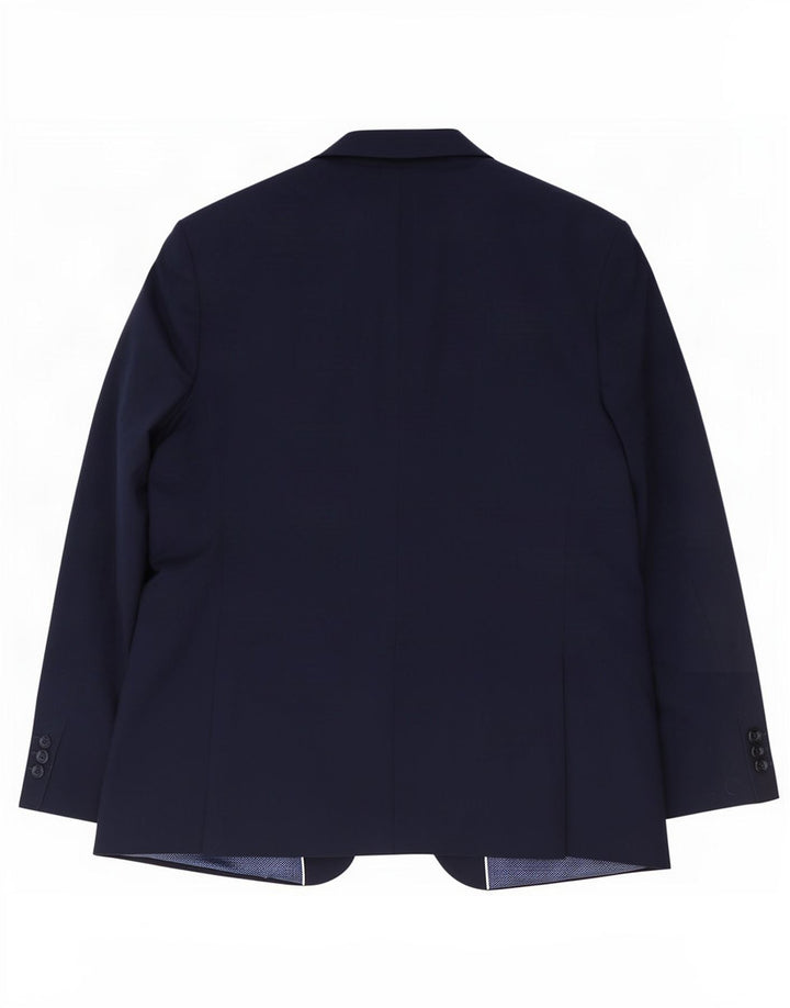 Marks & Spencer Mens Long 2 Button Blazer Jacket UK 48 4XL Navy Blue Wool