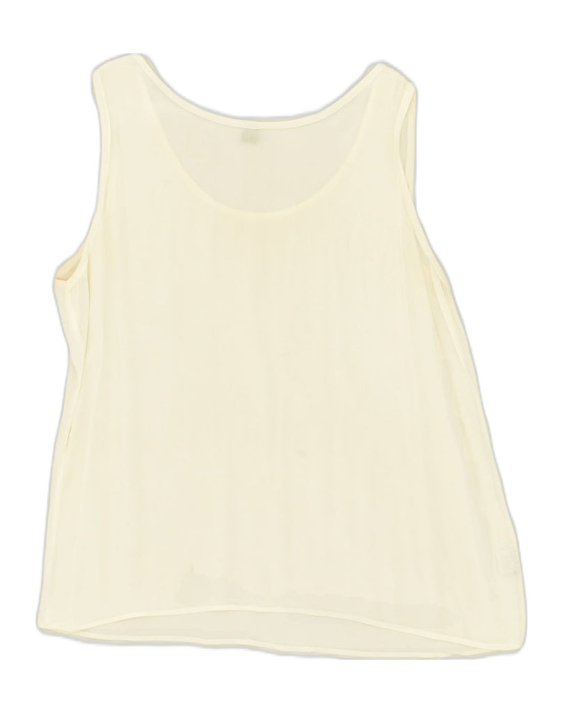 MARIO PUCCI CECCONI Womens Sleeveless Blouse Top IT 42 Medium Off White | Vintage Mario Pucci Cecconi | Thrift | Second-Hand Mario Pucci Cecconi | Used Clothing | Messina Hembry 