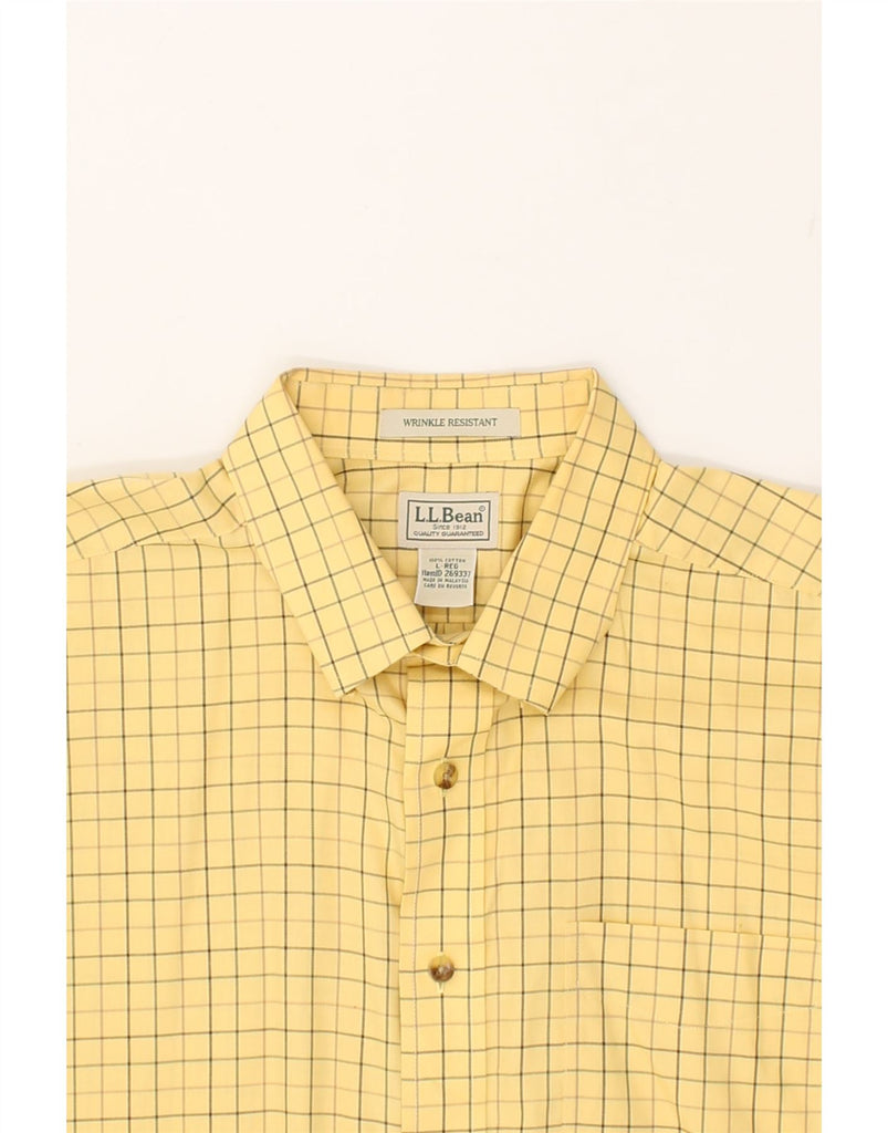 L.L.BEAN Mens Shirt Large Yellow Check Cotton | Vintage L.L.Bean | Thrift | Second-Hand L.L.Bean | Used Clothing | Messina Hembry 