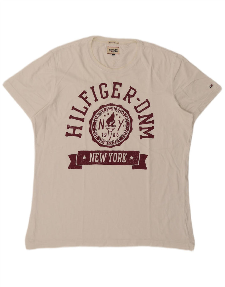 Tommy Hilfiger Mens Graphic T-Shirt Top XL White
