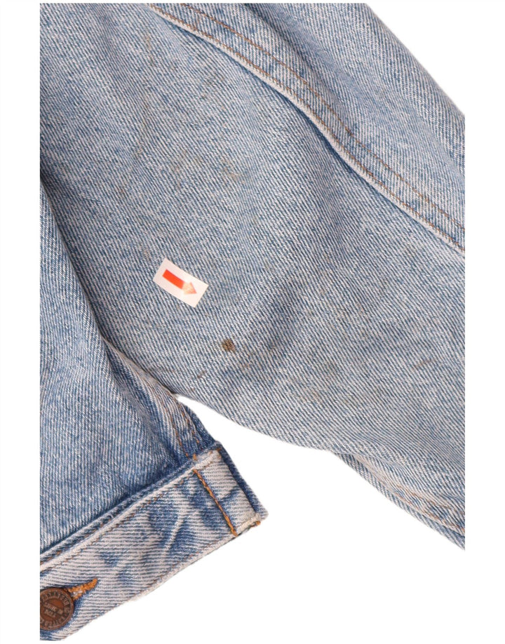 BENETTON Mens Denim Jacket IT 52 XL Blue Cotton