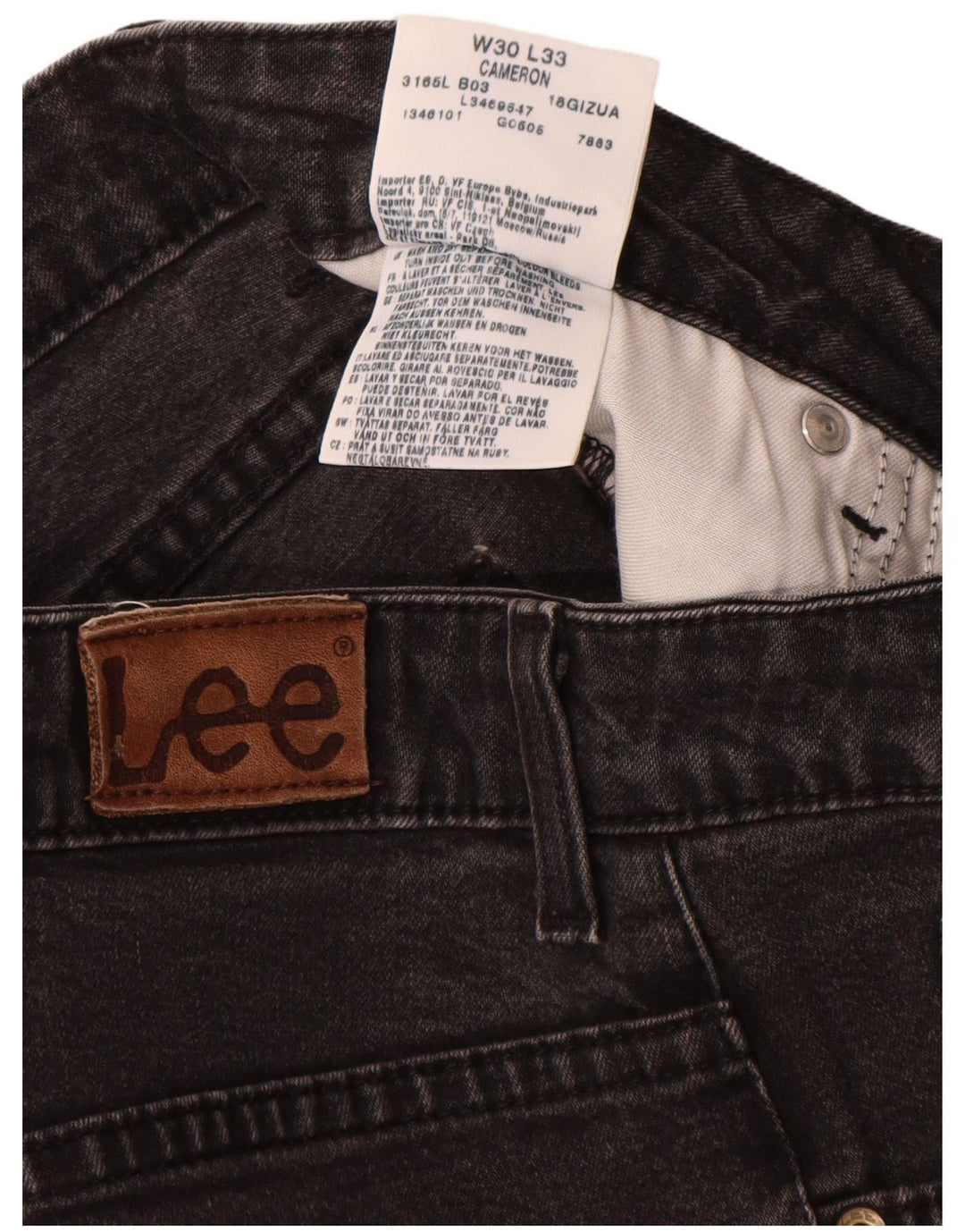 Lee Womens Cameron Straight Jeans W30 L28 Black Cotton