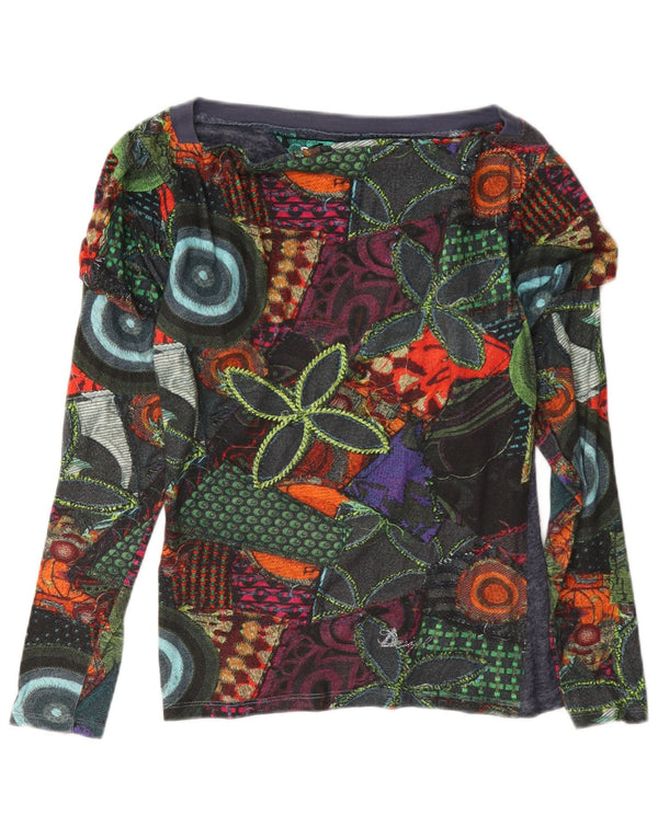 Desigual Womens Loose Fit Top Long Sleeve UK 6 XS Multicoloured