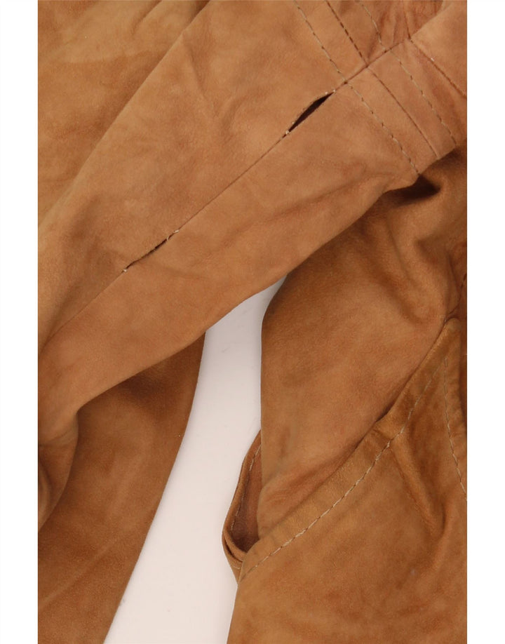 Vintage Womens Military Suede Jacket IT 48 XL Brown