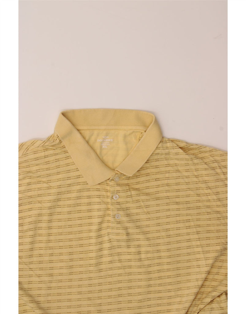 DOCKERS Mens Polo Shirt 2XL Yellow Striped Cotton Vintage Dockers and Second-Hand Dockers from Messina Hembry 