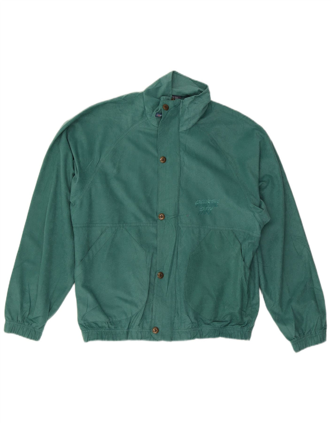 Greenstone Park Mens Tracksuit Top Jacket Medium Green Polyester