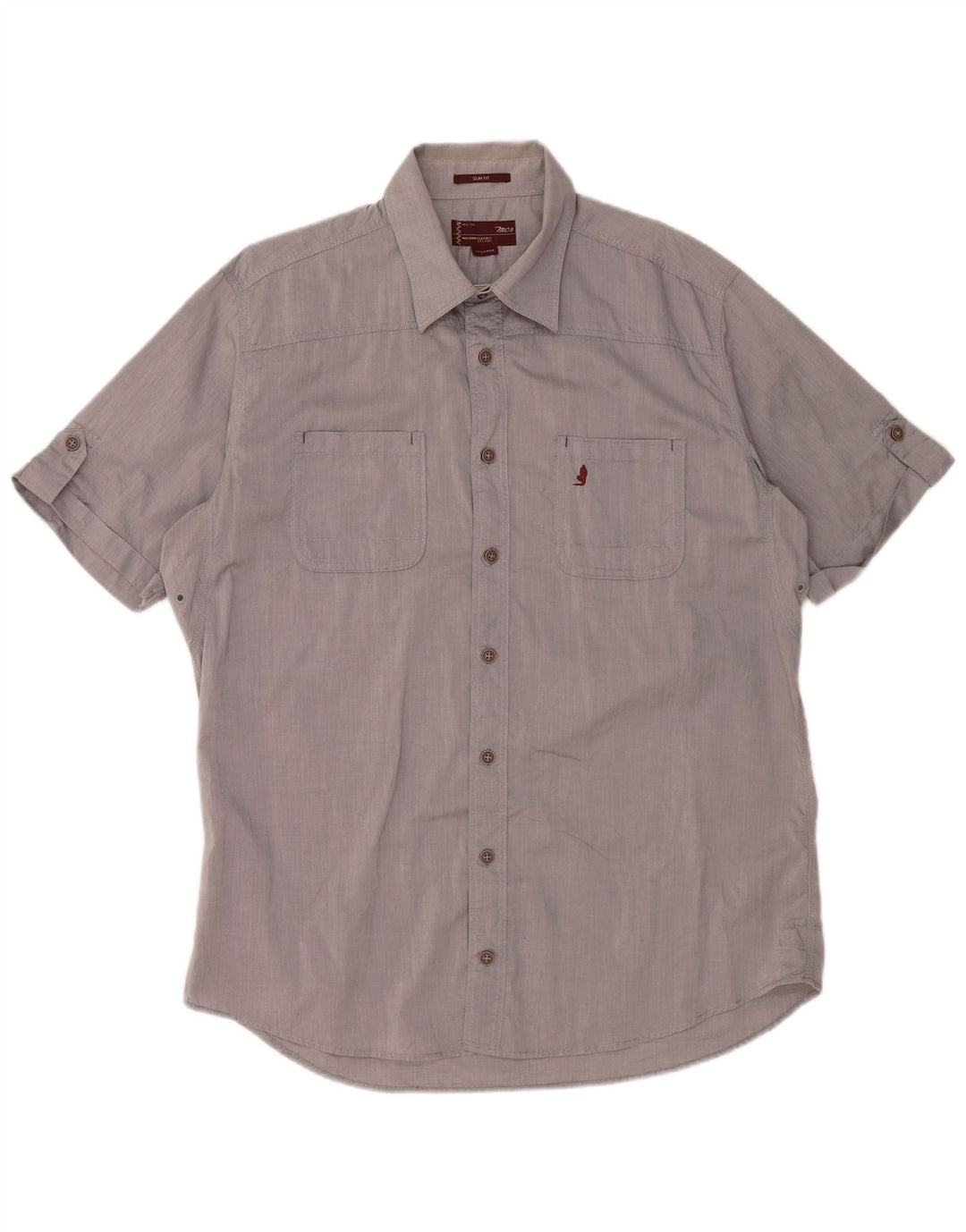 MARLBORO CLASSICS Mens Slim Fit Short Sleeve Shirt 2XL Grey Cotton