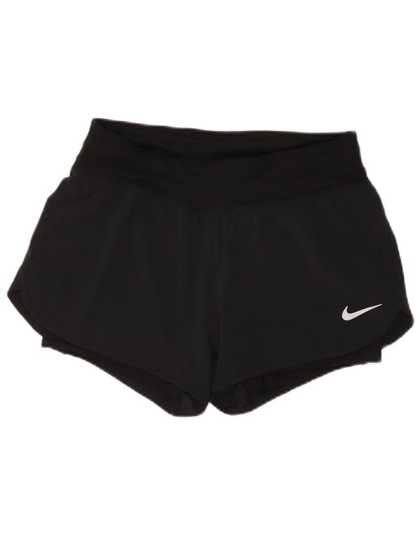 Nike Womens Dri Fit Sport Shorts UK 12 Medium Navy Blue Polyester