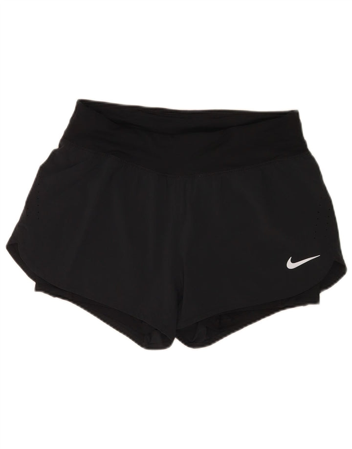 Nike Womens Dri Fit Sport Shorts UK 12 Medium Navy Blue Polyester