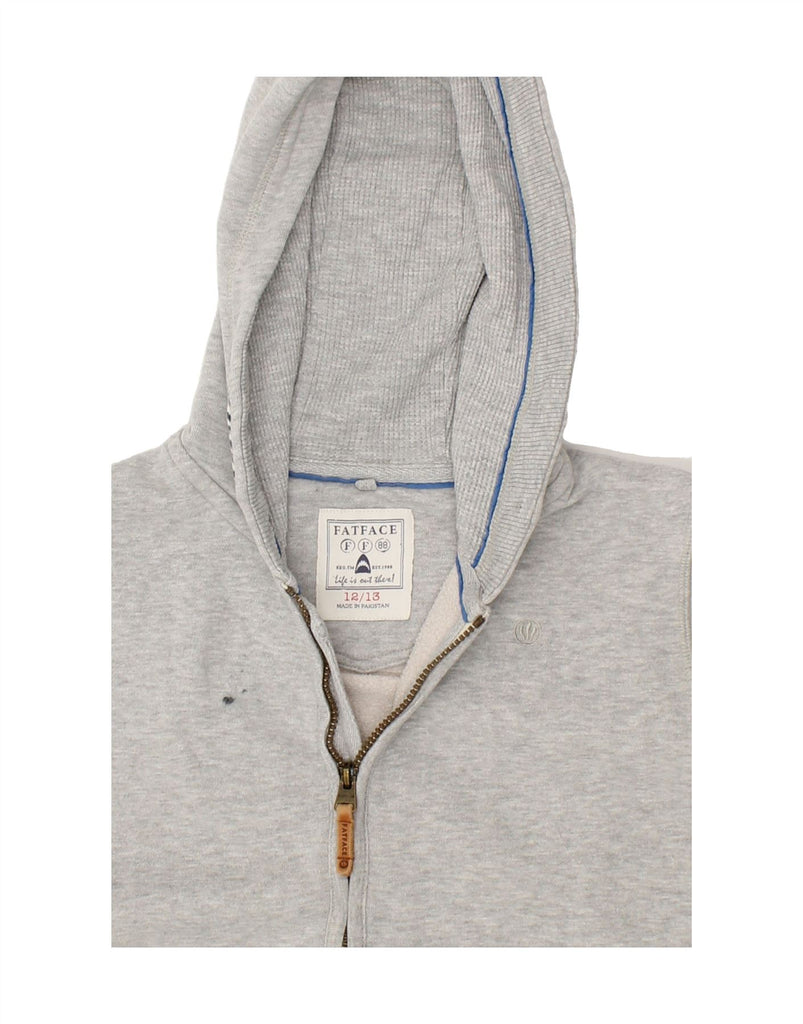 FAT FACE Boys Zip Hoodie Sweater 12-13 Years Grey Cotton Vintage Fat Face and Second-Hand Fat Face from Messina Hembry 