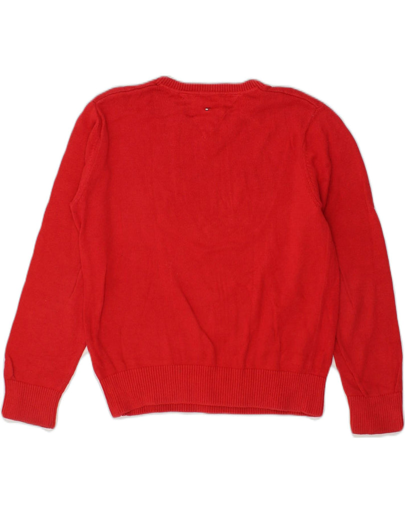 TOMMY HILFIGER Boys V-Neck Jumper Sweater 7-8 Years Red Cotton | Vintage Tommy Hilfiger | Thrift | Second-Hand Tommy Hilfiger | Used Clothing | Messina Hembry 