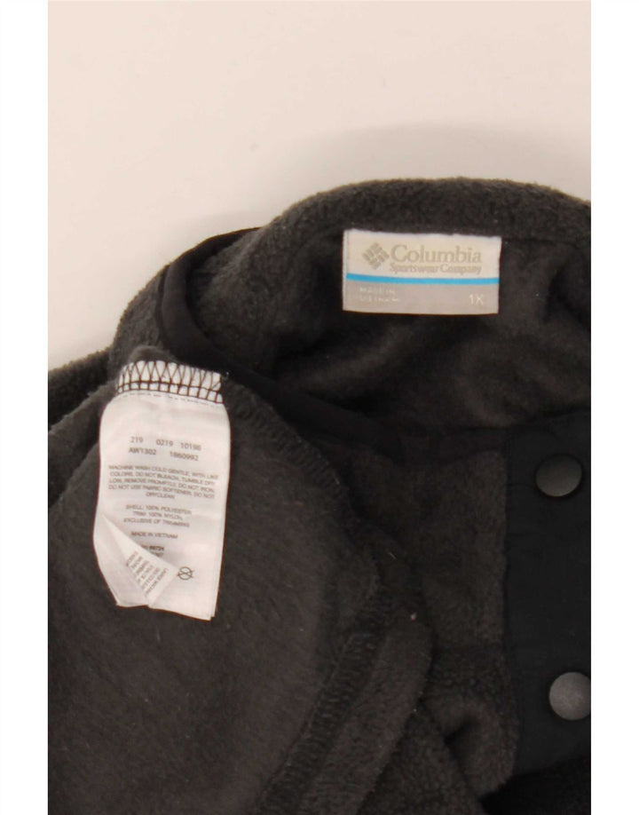 Columbia Womens Button Neck Fleece Jumper UK 18 XL Grey Polyester