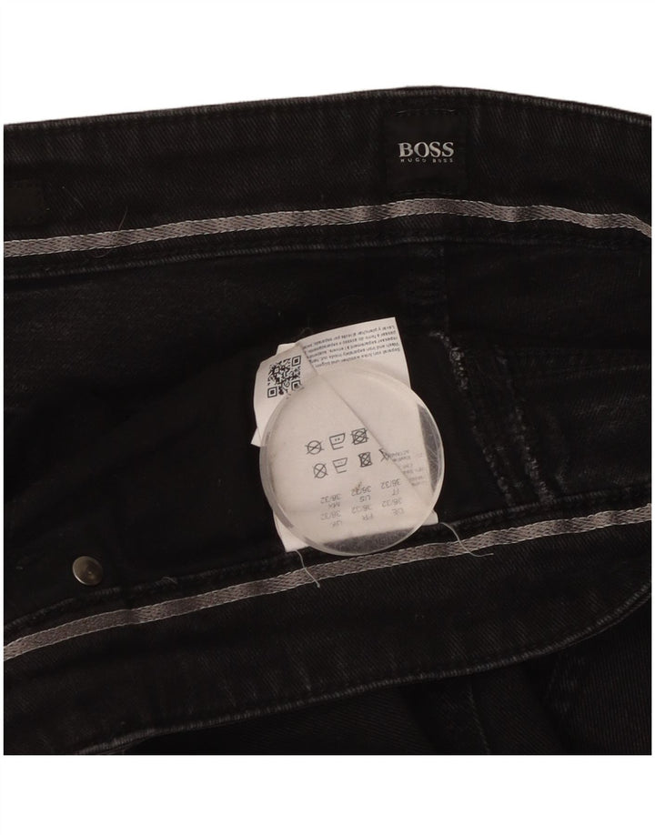 Hugo Boss Mens Slim Jeans W36 L32 Black Cotton