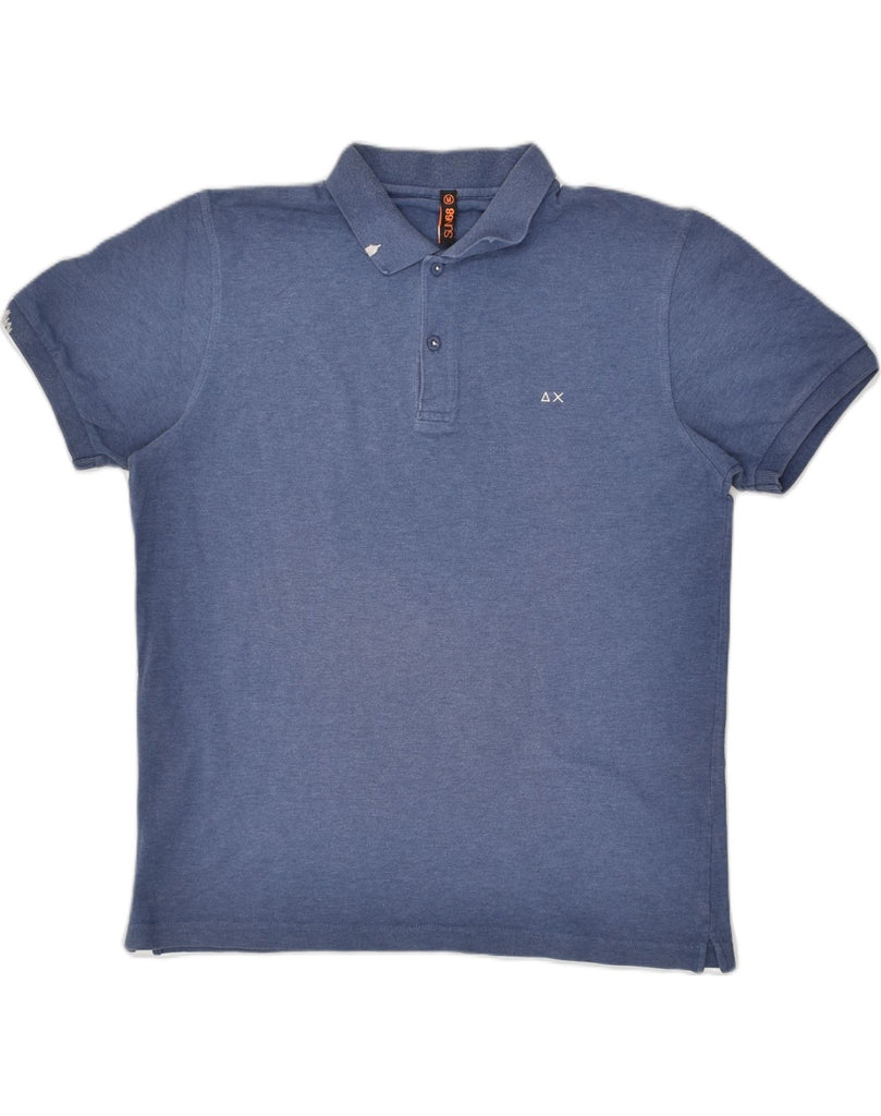 SUN68 Mens Polo Shirt Medium Navy Blue Cotton | Vintage Sun68 | Thrift | Second-Hand Sun68 | Used Clothing | Messina Hembry 