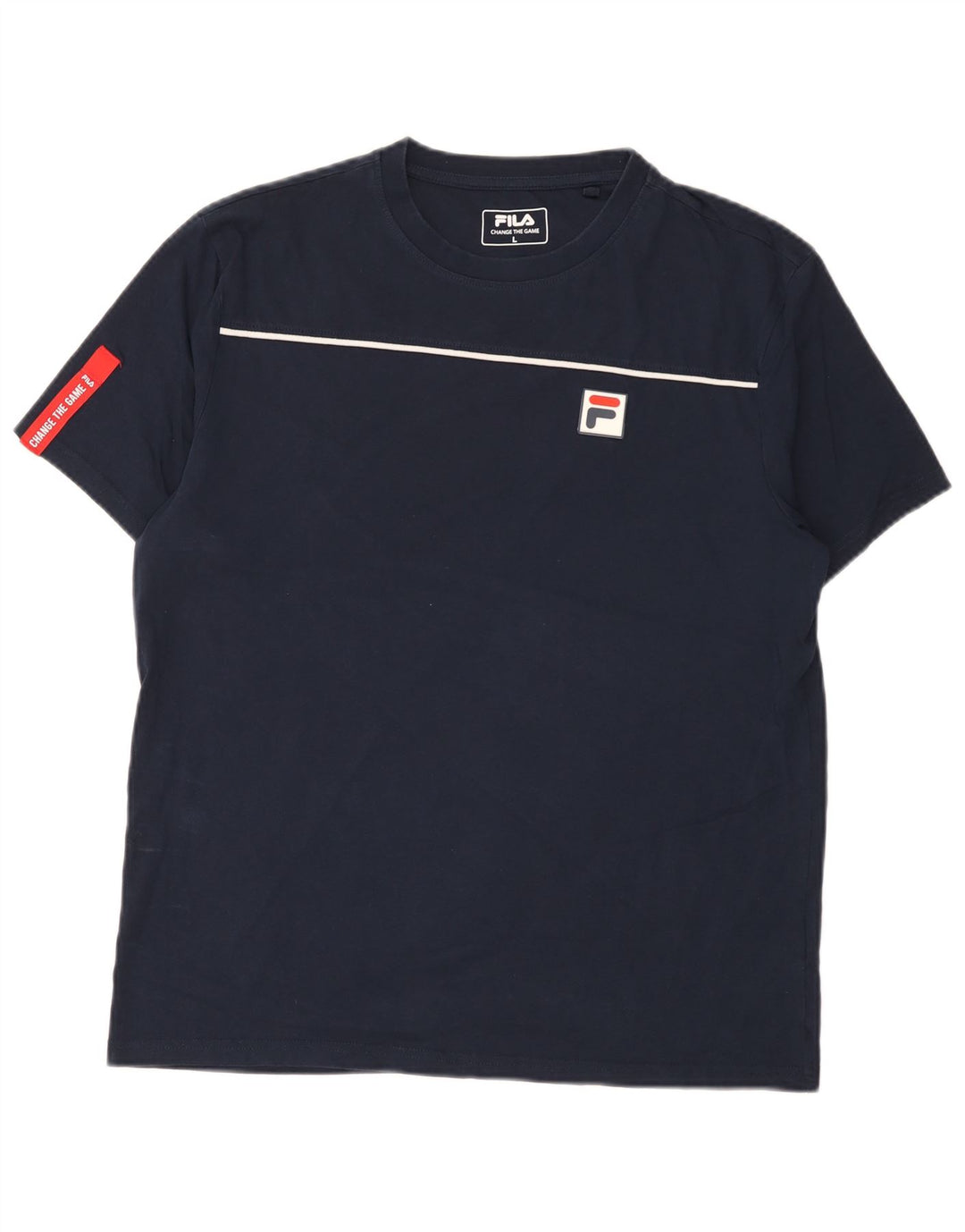 FILA Mens T-Shirt Top Large Navy Blue Cotton
