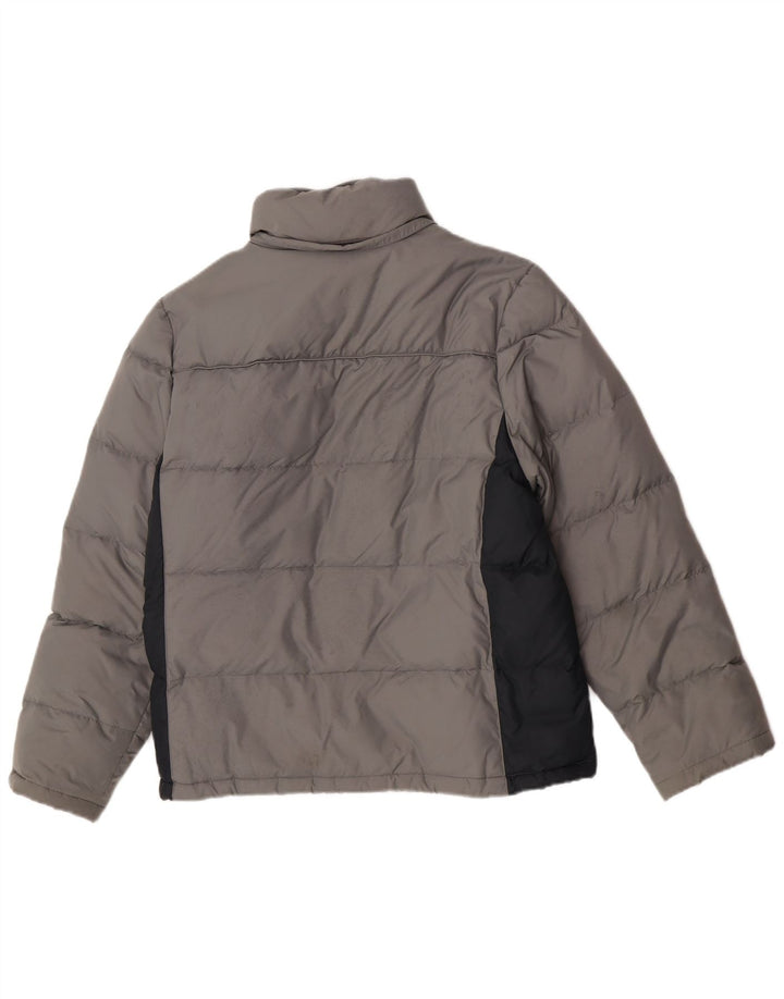Champion Mens Oversized Padded Jacket UK 10 Small Grey Colourblock