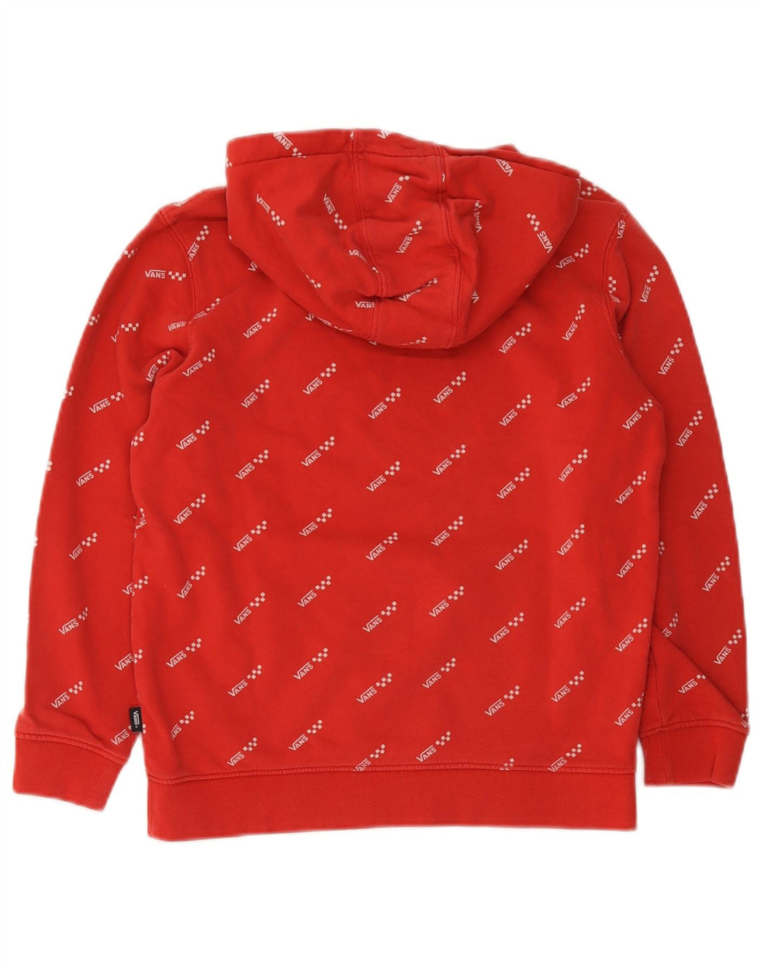 Vans Boys Graphic Hoodie Jumper 10-11 Years Medium Red Cotton
