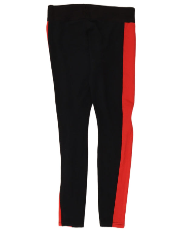 Nike Womens Leggings UK 10 Small Black Colourblock Cotton