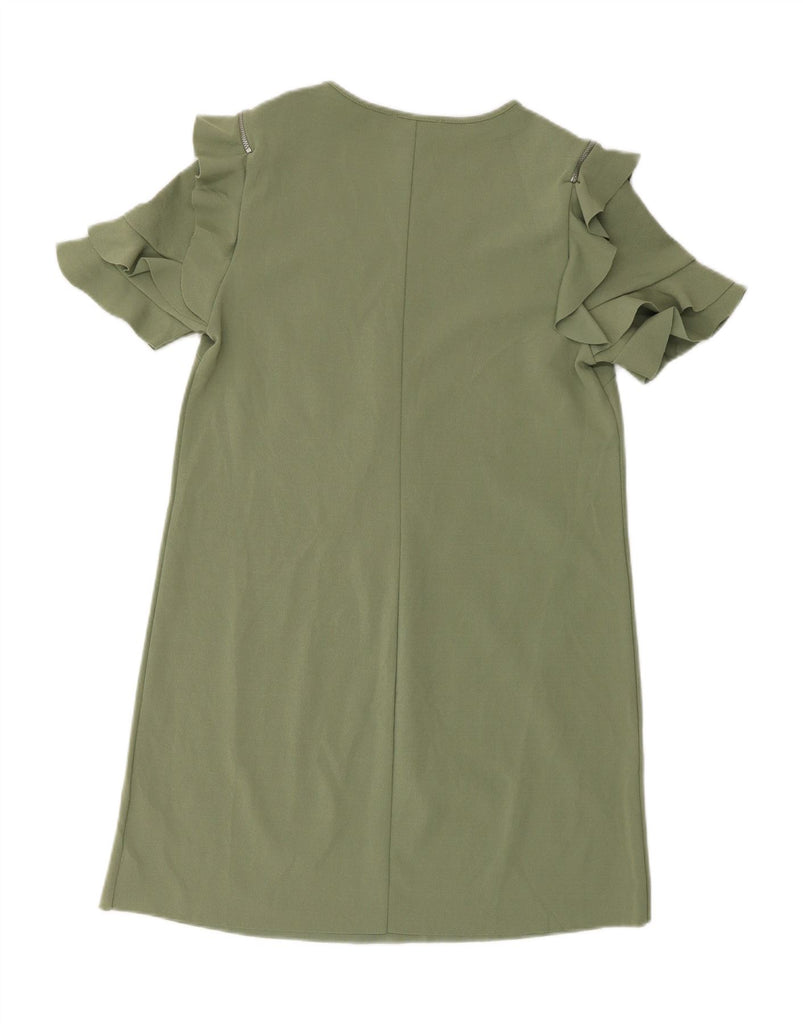 ZARA Womens A-Line Dress UK 12 Medium Green Polyester Vintage Zara and Second-Hand Zara from Messina Hembry 