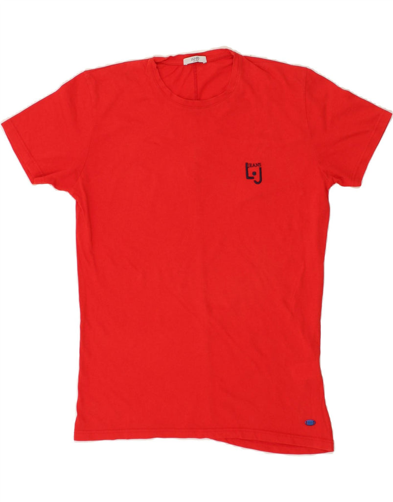 LIU JO Womens Graphic T-Shirt Top UK 16 Large Red Cotton | Vintage Liu Jo | Thrift | Second-Hand Liu Jo | Used Clothing | Messina Hembry 