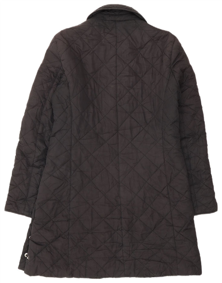 Zara Womens Quilted Overcoat UK 16 Large Black
