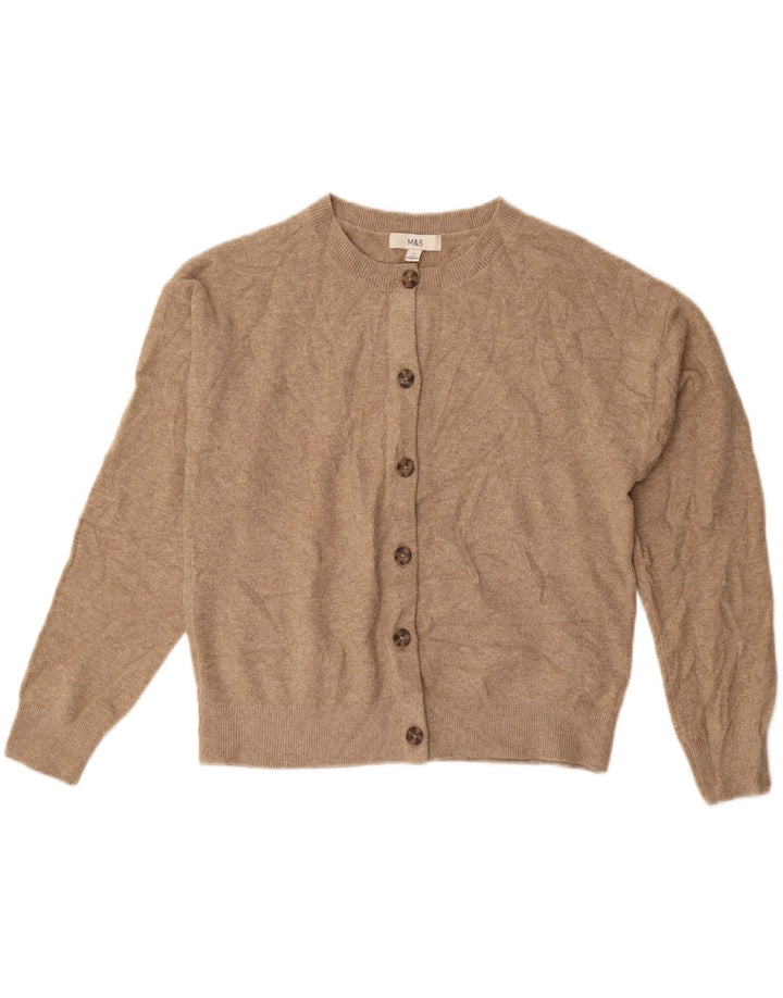 Marks & Spencer Womens Oversized Cardigan Sweater UK 14 Medium Beige
