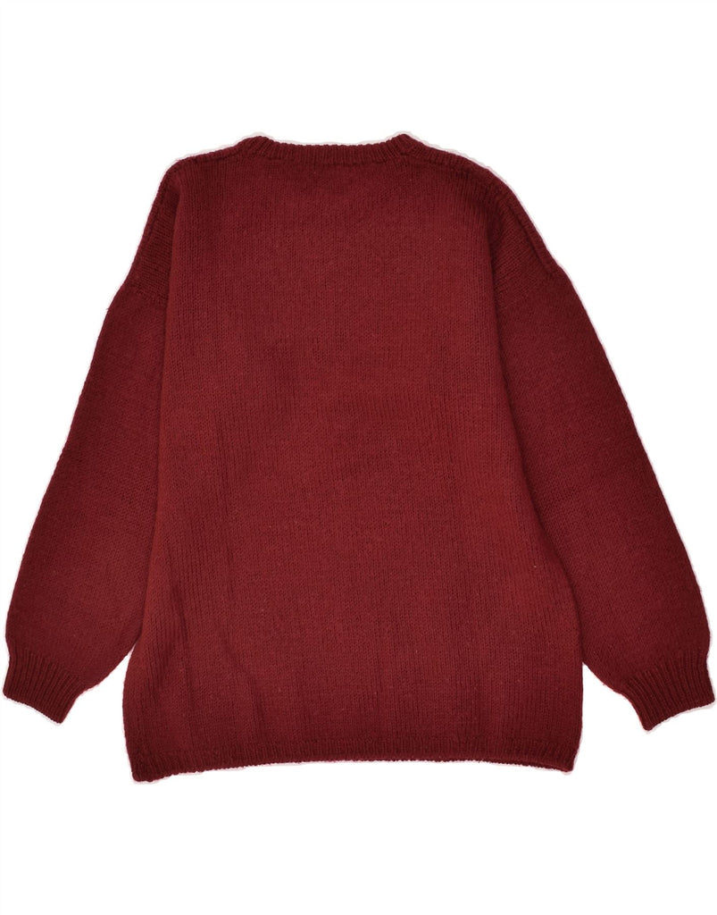 VINTAGE Womens Crew Neck Jumper Sweater UK 14 Large Burgundy | Vintage Vintage | Thrift | Second-Hand Vintage | Used Clothing | Messina Hembry 