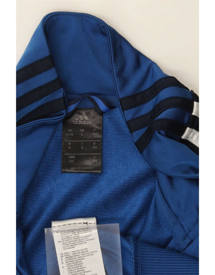 Adidas Mens Tracksuit Top Jacket UK 44/46 Large Blue Colourblock Polyester