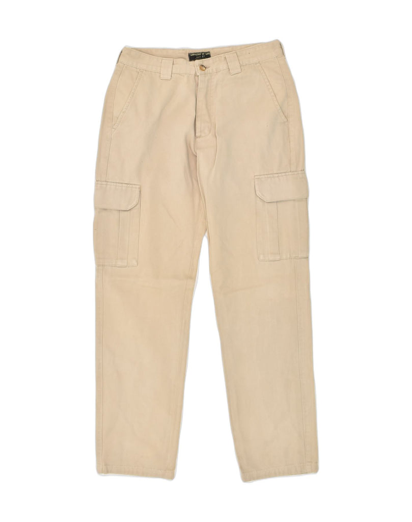 LEESURES BY LEE Mens Straight Cargo Trousers W31 L32 Beige Cotton | Vintage Leesures By Lee | Thrift | Second-Hand Leesures By Lee | Used Clothing | Messina Hembry 